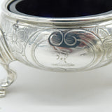 Early Georgian Set of Sterling Silver Glass Lined Salt Cellars 1739 London Antique John Jacob