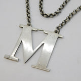 Victorian Sterling Silver 'M' Madeira Decanter Label Antique 1844 Birmingham