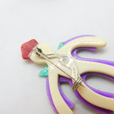 Purple Man Lea Stein Paris Brooch Pin Vintage c1960