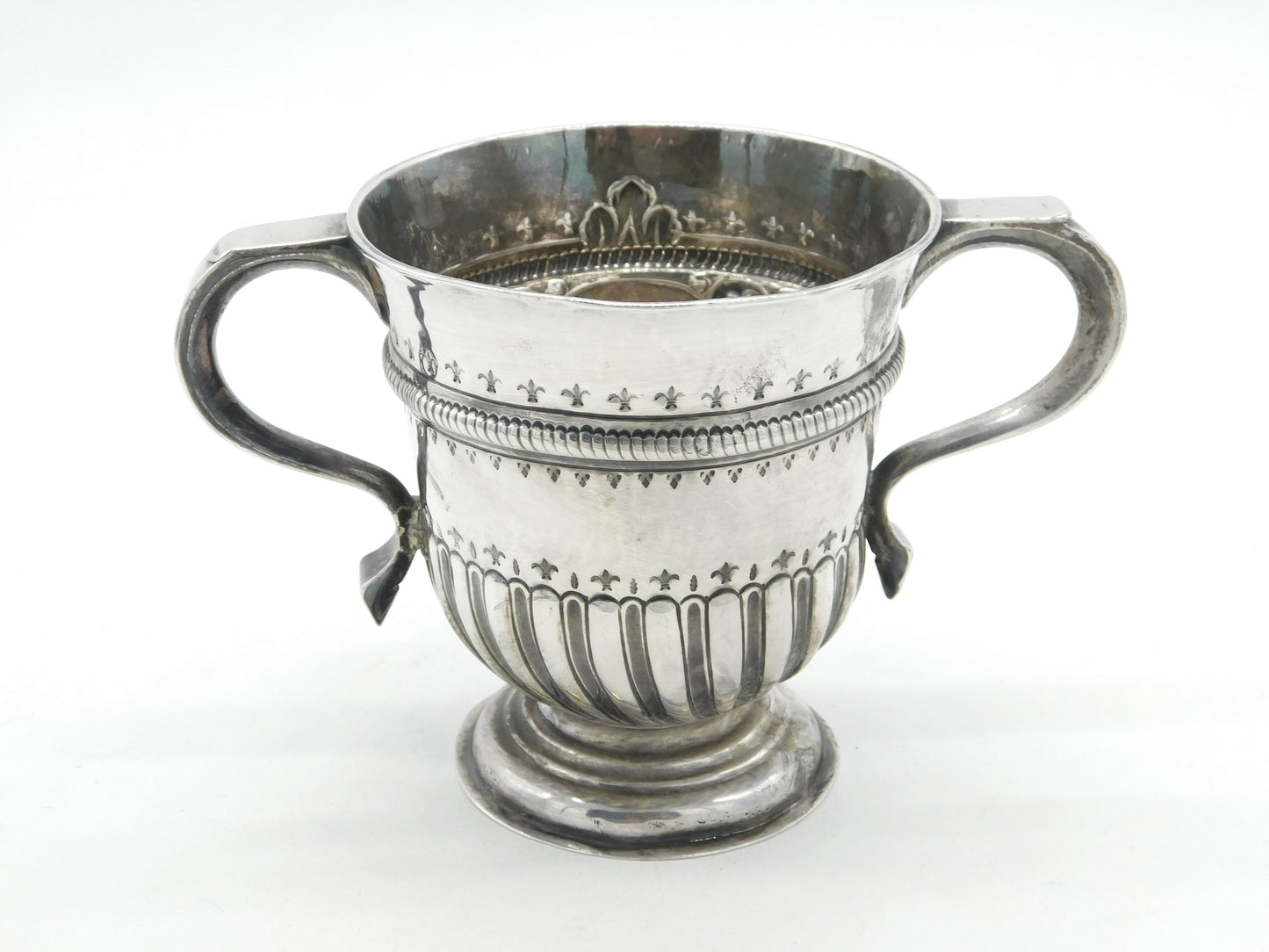 George I Sterling Silver Fleur-de-Lis Loving Cup Antique c1721 Thomas Tearle London