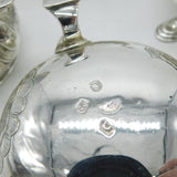 Early Georgian Set of Sterling Silver Glass Lined Salt Cellars 1739 London Antique John Jacob