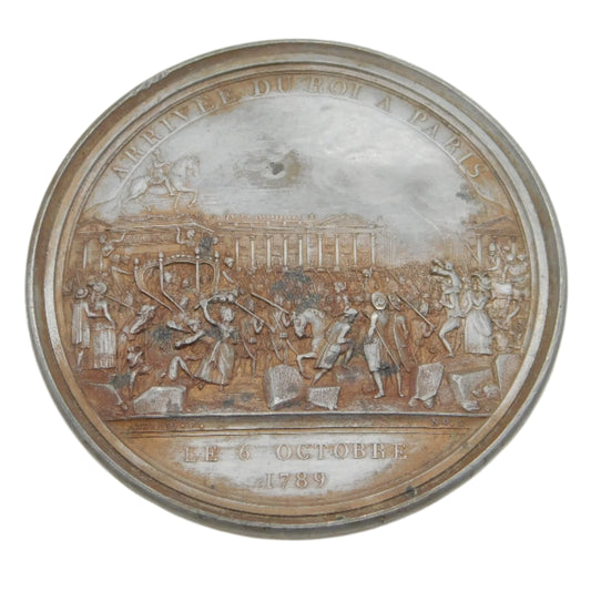 French Revolution Uniface Medallion 'Arrivèe Du Roi A Paris' Antique 1789