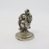 19th Century Indian Hindu Cast Sterling Silver God Charm Pendant Antique c1890