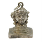 19th Century Indian Hindu Cast Sterling Silver God Charm Pendant Antique c1890