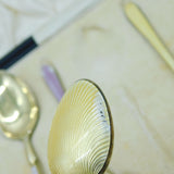 Boxed Set of Twelve Sterling Silver Colourful Enamel Teaspoons Antique 1931 Birmingham