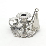 Victorian Sterling Silver Art Nouveau Leaf Pattern Chamberstick c1880 Antique
