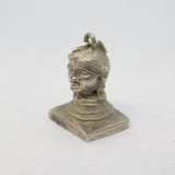 19th Century Indian Hindu Cast Sterling Silver God Charm Pendant Antique c1890