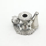 Victorian Sterling Silver Art Nouveau Leaf Pattern Chamberstick c1880 Antique