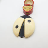 Lea Stein Paris Marked Ladybird Bug Brooch Pin Vintage c1960