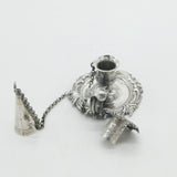 Victorian Sterling Silver Art Nouveau Leaf Pattern Chamberstick c1880 Antique