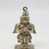 19th Century Indian Hindu Cast Sterling Silver Charm Pendant Antique c1890