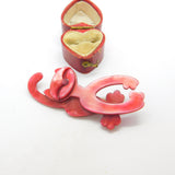 Crazy Pink Cat Lea Stein Paris Brooch Pin Vintage c1960