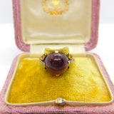 Georgian 14ct Gold Cabochon Almandine Garnet Signet Ring Antique c1820 Austrian