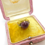 Georgian 14ct Gold Cabochon Almandine Garnet Signet Ring Antique c1820 Austrian
