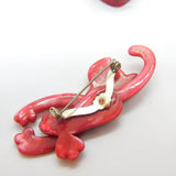 Crazy Pink Cat Lea Stein Paris Brooch Pin Vintage c1960
