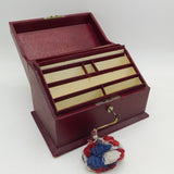 Victorian Sterling Silver Mounted Red Leather Desk Tidy Antique 1900 London