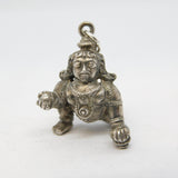 19th Century Indian Cast Sterling Silver Hindu God Charm Pendant Antique c1890
