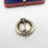 Victorian Sterling Silver Lion of Venice Button Brooch Antique c1880