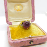 Georgian 14ct Gold Cabochon Almandine Garnet Signet Ring Antique c1820 Austrian