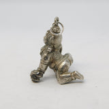 19th Century Indian Cast Sterling Silver Hindu God Charm Pendant Antique c1890