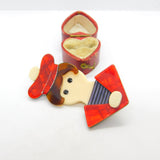 Lady in Beret Lea Stein Paris Brooch Pin Vintage c1960
