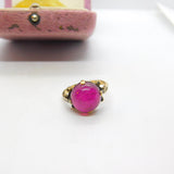 Georgian 14ct Gold Cabochon Almandine Garnet Signet Ring Antique c1820 Austrian