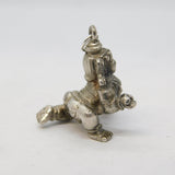 19th Century Indian Cast Sterling Silver Hindu God Charm Pendant Antique c1890