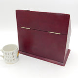 Victorian Sterling Silver Mounted Red Leather Desk Tidy Antique 1900 London