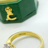 18ct Yellow Gold, Oval Cut Ruby & Diamond Engagement Ring Vintage Birmingham 2003