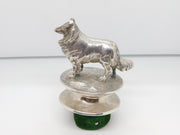 Victorian Large Cast Sterling Silver Collie Dog Trophy Finial Antique 1870 London