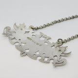 Victorian Sterling Silver Floral Port Decanter Label Antique 1854 Birmingham