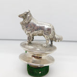 Victorian Large Cast Sterling Silver Collie Dog Trophy Finial Antique 1870 London