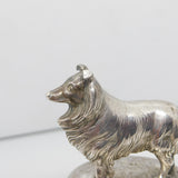 Victorian Large Cast Sterling Silver Collie Dog Trophy Finial Antique 1870 London