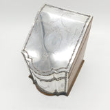 Edwardian Sterling Silver Mounted Leather Desk Tidy Antique 1904 London