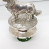 Victorian Large Cast Sterling Silver Collie Dog Trophy Finial Antique 1870 London