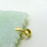 14ct Yellow Gold & Carved Apple-Green Jade Dragon Pendant Vintage c1970