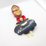 Girl in Dress & Hat Lea Stein Paris Brooch Pin Vintage c1960