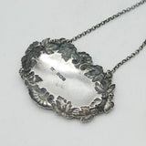 Edwardian Sterling Silver Large Whisky Decanter Label Antique 1909 Sheffield