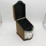 Edwardian Sterling Silver Mounted Leather Desk Tidy Antique 1904 London