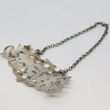 Victorian Sterling Silver Floral Whisky Decanter Label Antique 1855 Birmingham