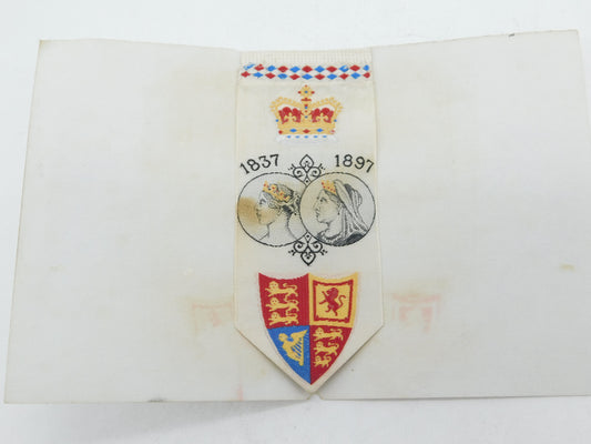 Original Queen Victoria Diamond Jubilee Stevengraph Bookmark 1897 Antique