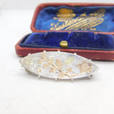 Victorian Two-Tone Gold & Sterling Silver Sweetheart Brooch Antique 1899 Chester