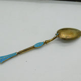 David Andersen Norway Boxed Sterling Silver Gilt Enamel Teaspoon Set Antique c1930