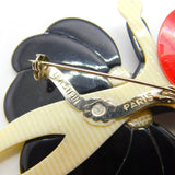 Girl in Dress & Hat Lea Stein Paris Brooch Pin Vintage c1960