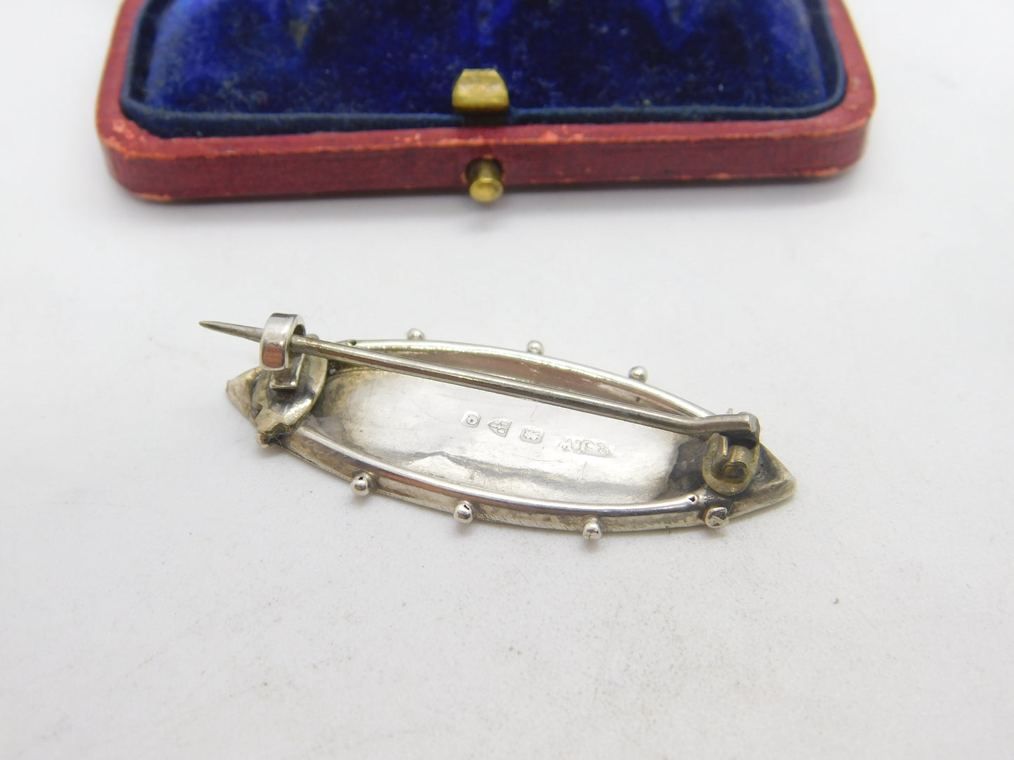 Victorian Two-Tone Gold & Sterling Silver Sweetheart Brooch Antique 1899 Chester