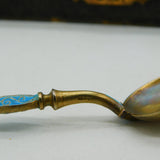 David Andersen Norway Boxed Sterling Silver Gilt Enamel Teaspoon Set Antique c1930