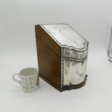 Edwardian Sterling Silver Mounted Leather Desk Tidy Antique 1904 London