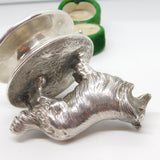 Victorian Large Cast Sterling Silver Collie Dog Trophy Finial Antique 1870 London