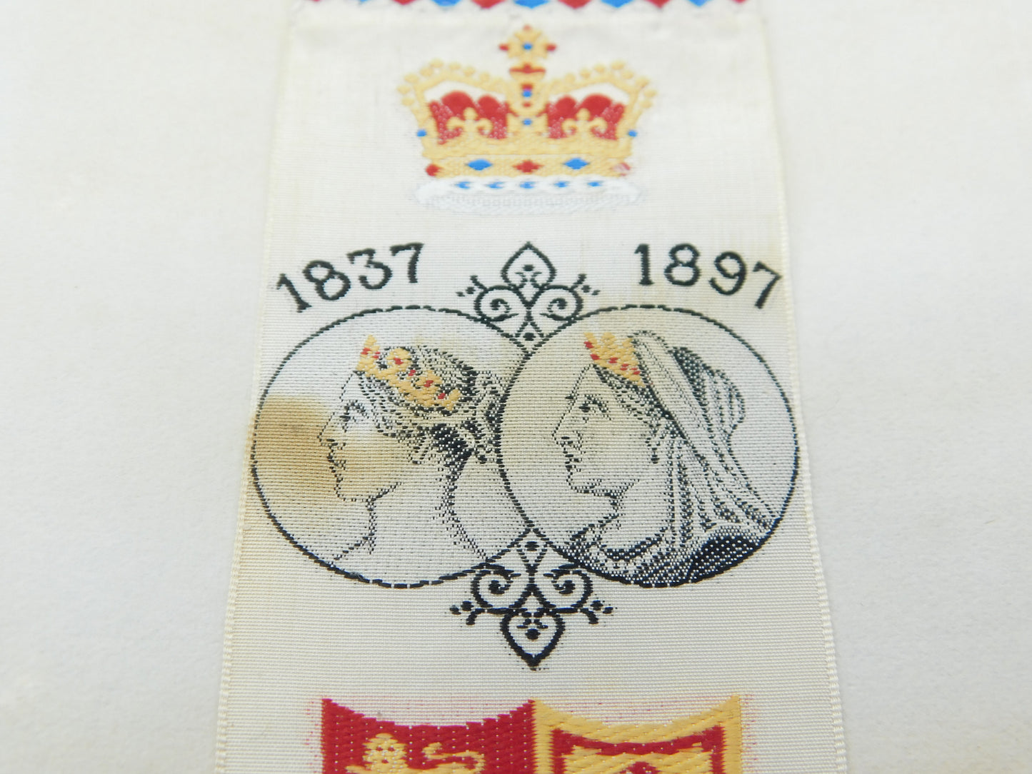 Original Queen Victoria Diamond Jubilee Stevengraph Bookmark 1897 Antique