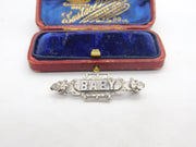 Victorian Sterling Silver 'Baby' Christening Brooch Antique c1890